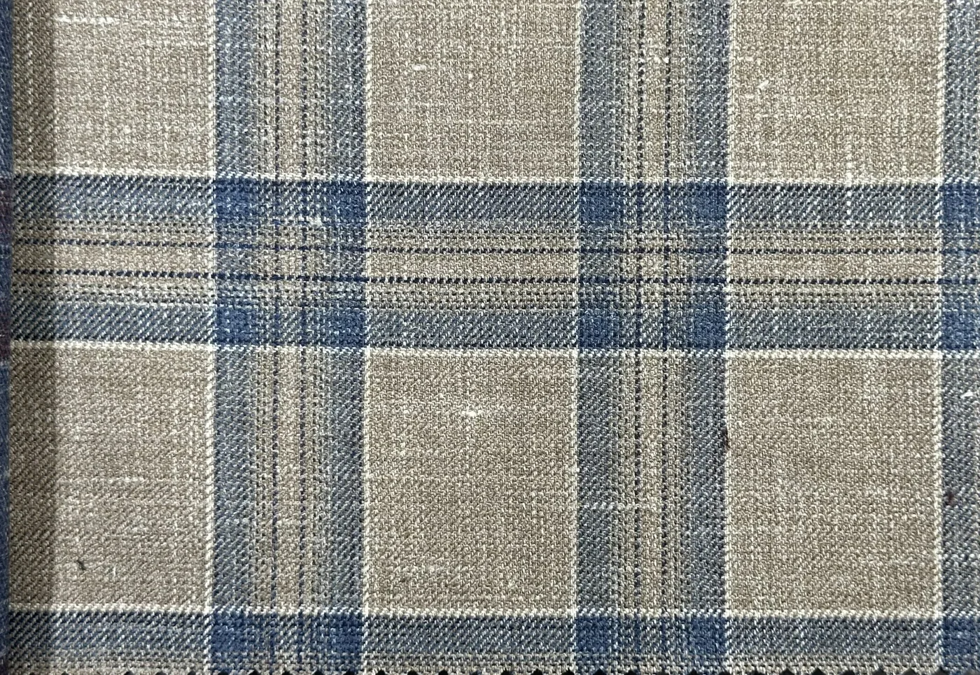 Sergio Benetti 29988 -210 Brown w/ Blue Windowpane fabric swatch